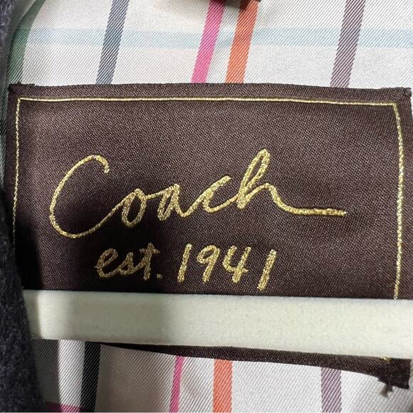 COACH 1941 Grey PeaCoat Wool Blend Size Medium - Picture 14 of 14